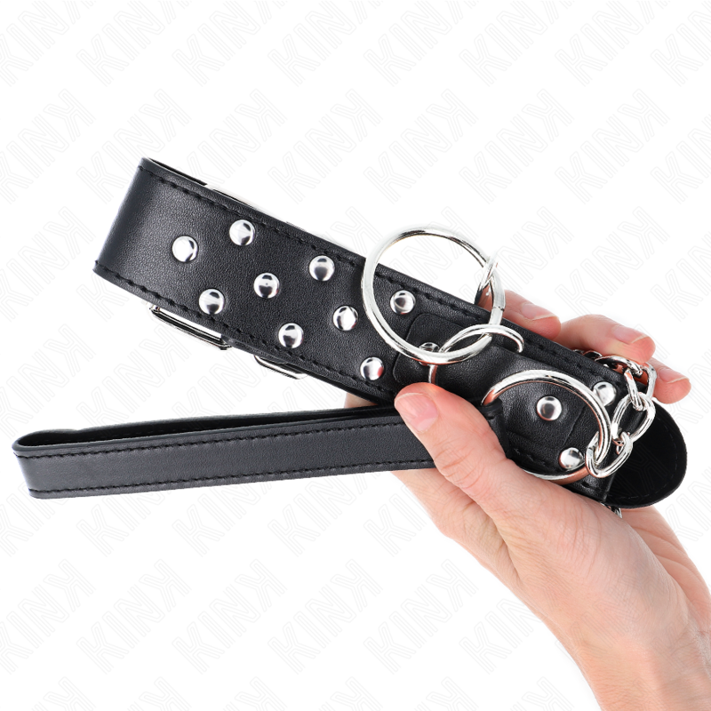 Black Adjustable Bondage Rivet Strap Neck Belt
