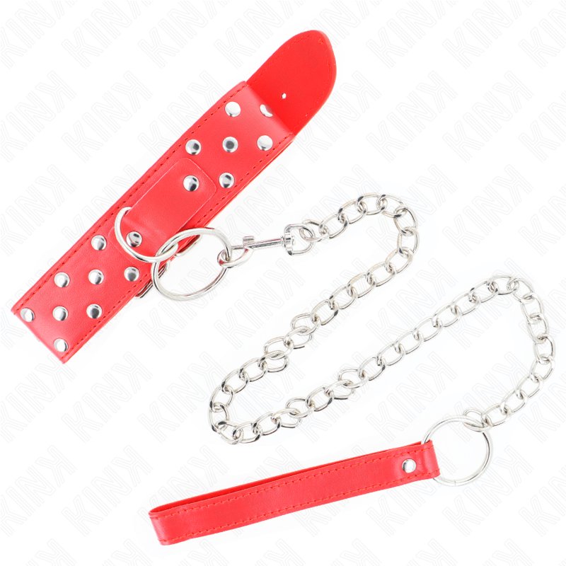 Collar con Anillo de Cuero Rojo y Cinturón para Bondage