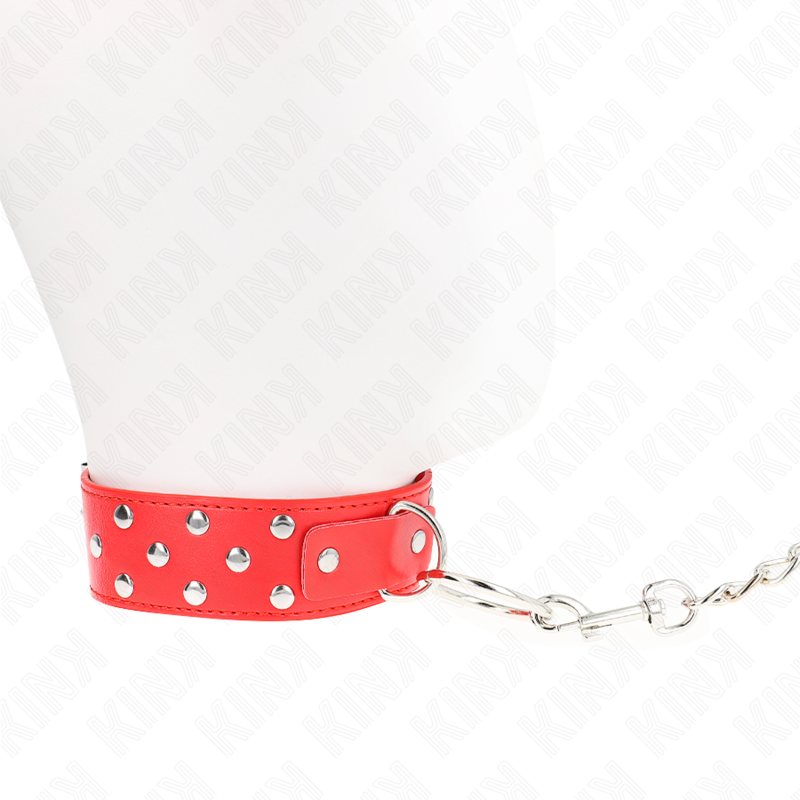 Collar con Anillo de Cuero Rojo y Cinturón para Bondage