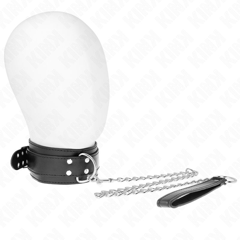 Correa Ajustable para el Cuello con Hebillas Plateadas para Bondage