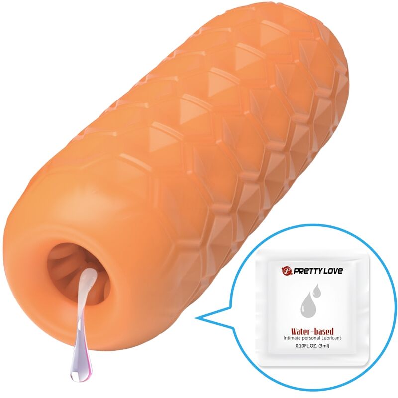 Twin Balls Male Masturbator - Orange