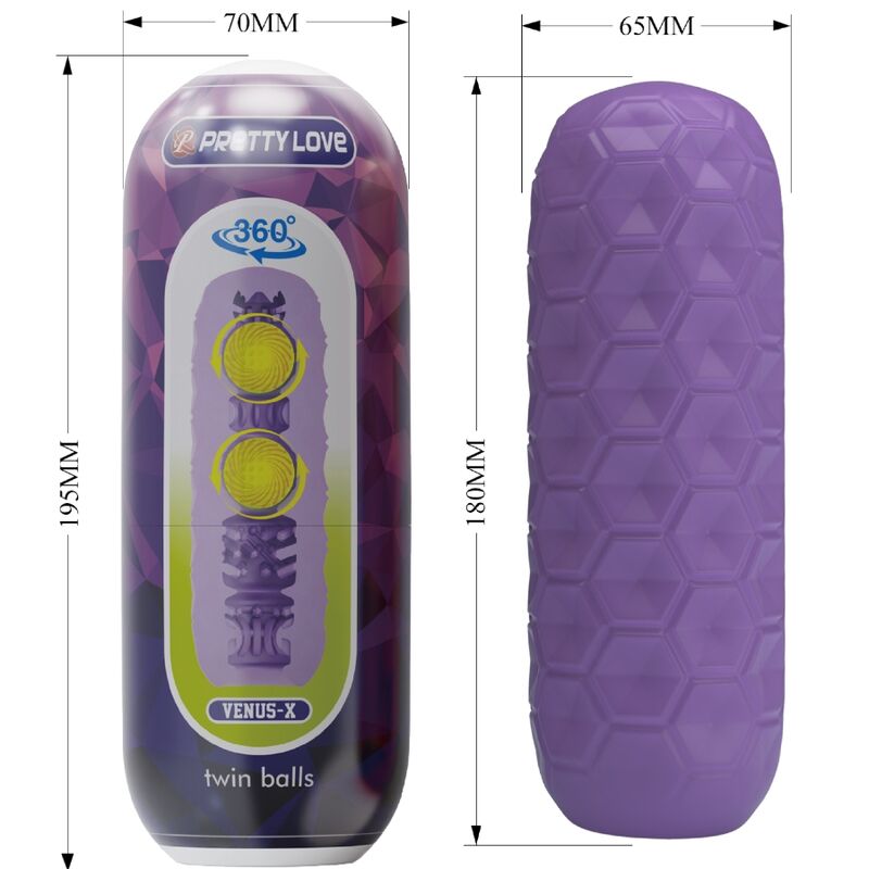 Purple Twin Balls Male Masturbator