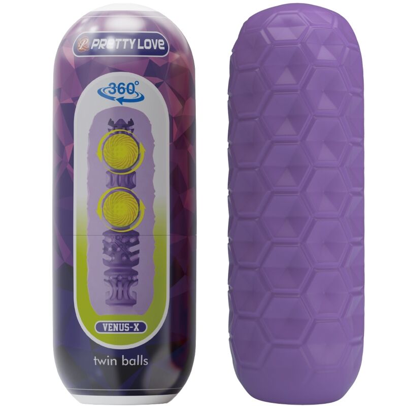 Purple Twin Balls Male Masturbator