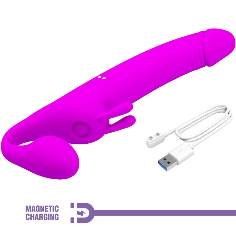 Zanini Purple Vibrating Strapless Strap-On