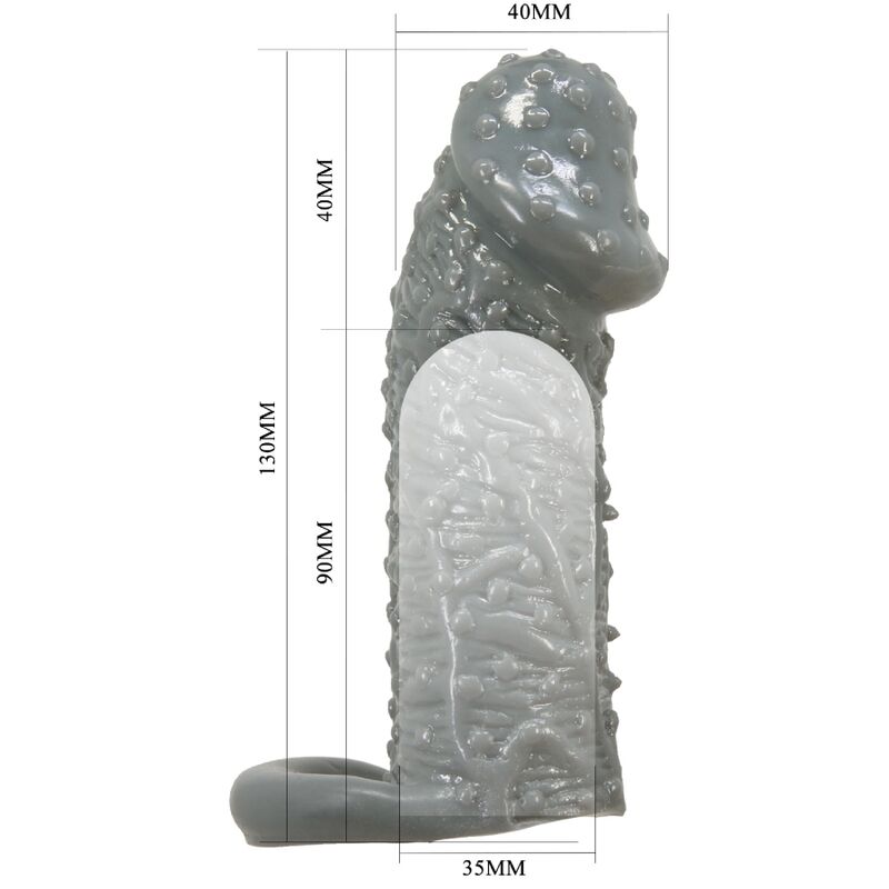 Grey Realistic Penis Enlarger Delay Sleeve