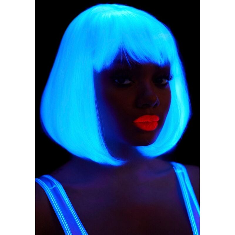 Glow-in-the-Dark White Bob Cut Wig