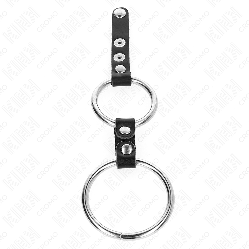 Leather Connected Double Penis Ring