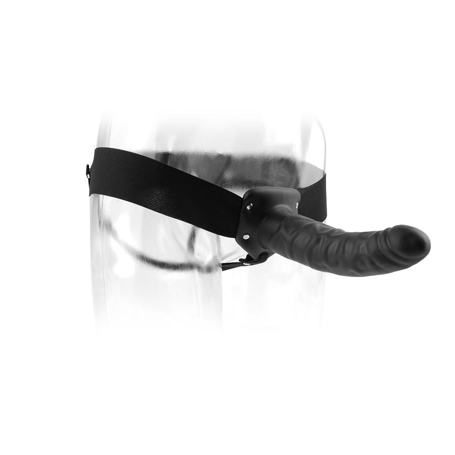 19 Cm Hollow Black Strap-On