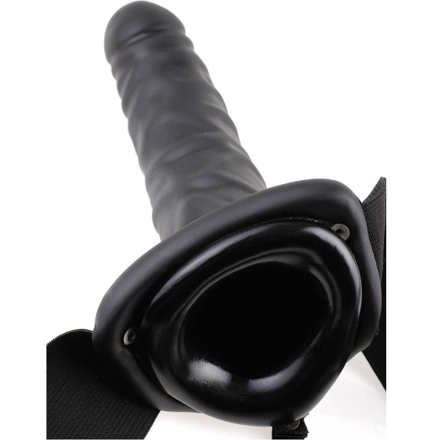 19 Cm Hollow Black Strap-On