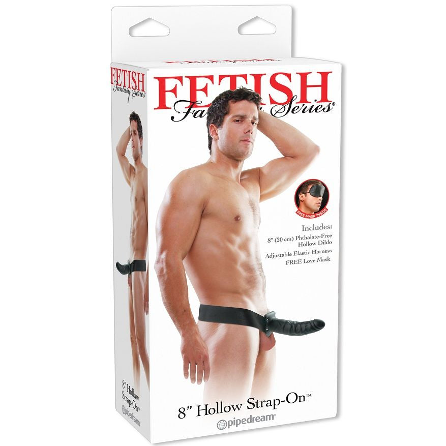 19 Cm Hollow Black Strap-On