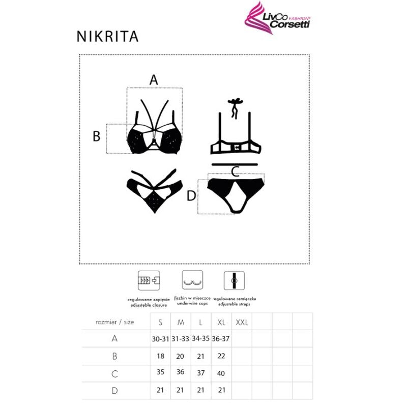 Nikrita LC 90647 Black Lingerie Set XL