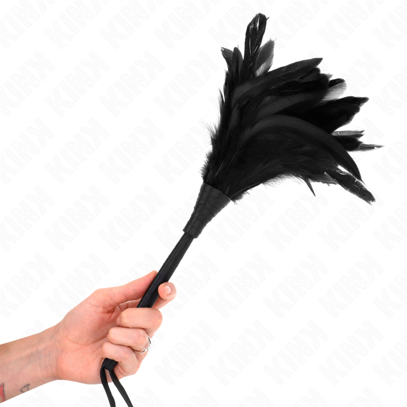Black Maid's Horn Shaped Feather Tickler