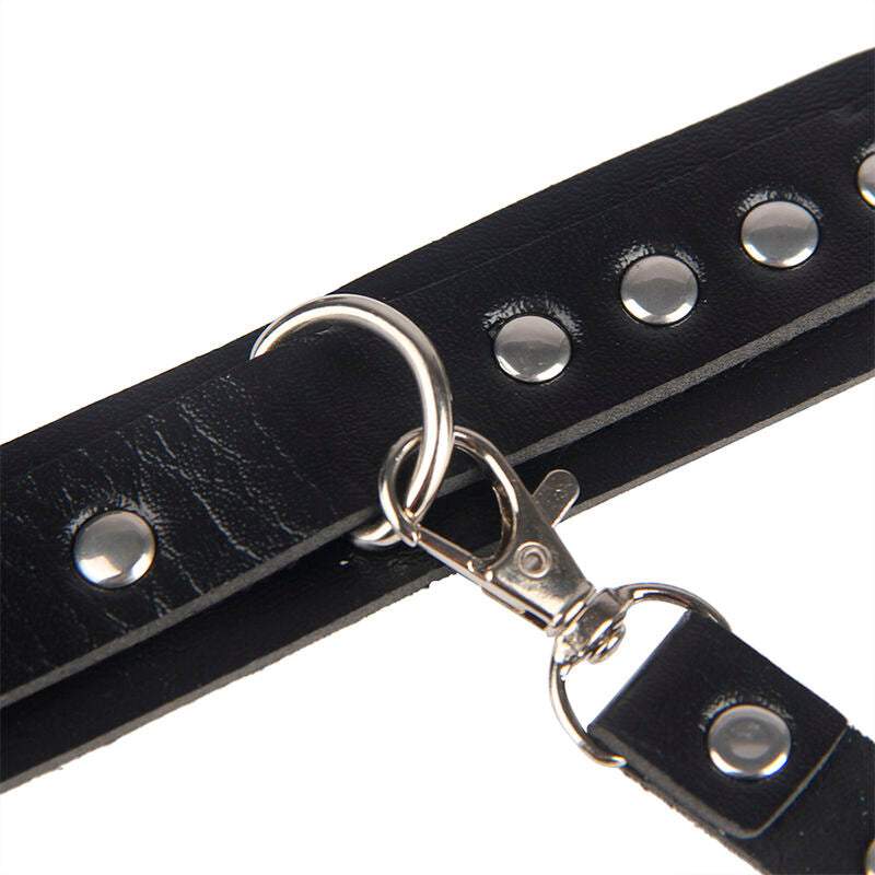 Algemas de Contenção Pretas com Cinto de Bondage