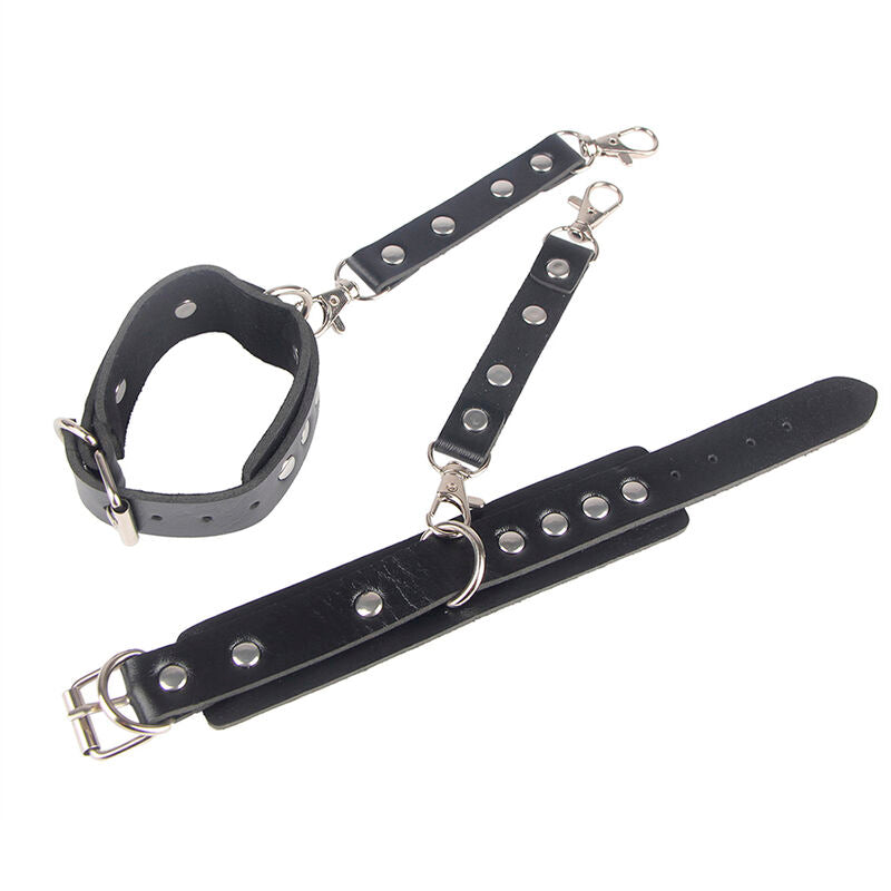 Algemas de Contenção Pretas com Cinto de Bondage