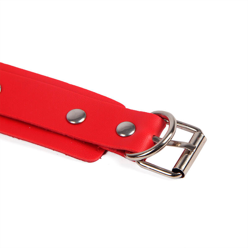 Red Bondage Handcuffs With Belt
