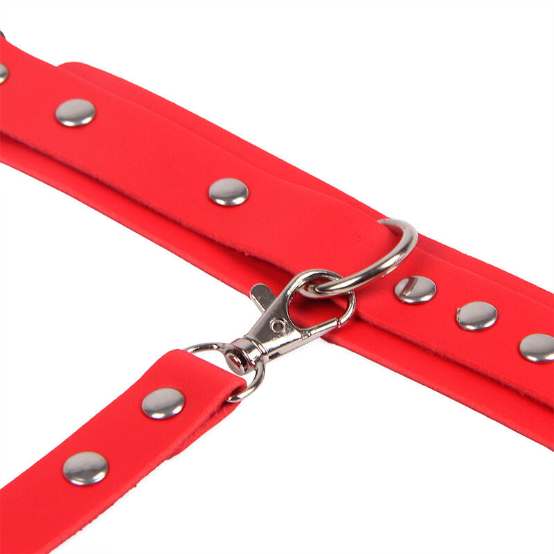 Red Bondage Handcuffs With Belt