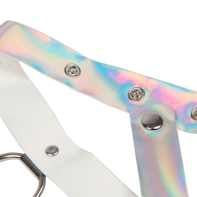 Arnés Plateado para Pecho con Anillos y Cadenas