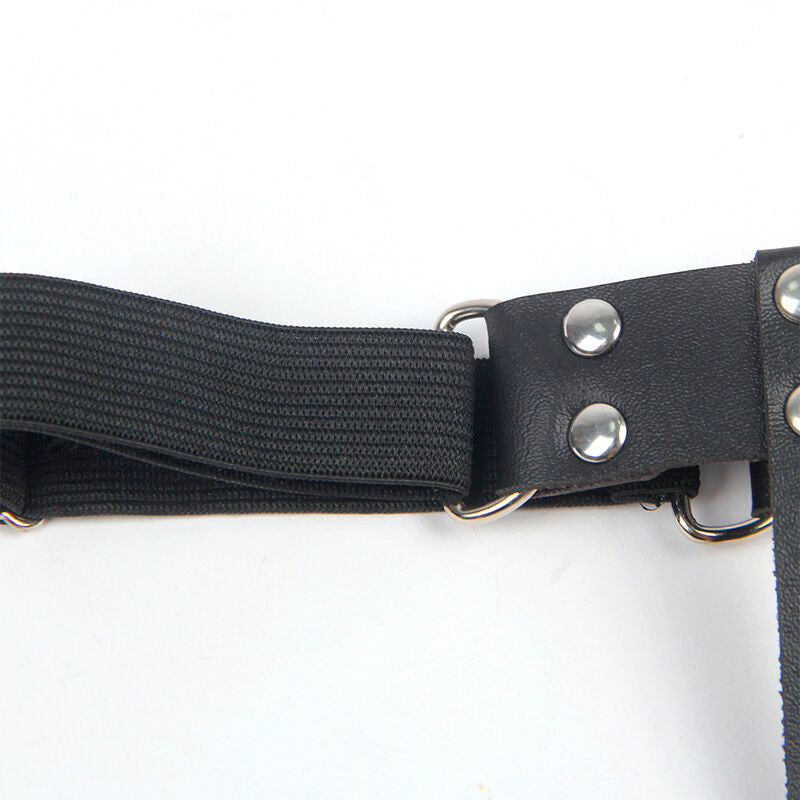 Adjustable Leather Punk Garter - Black