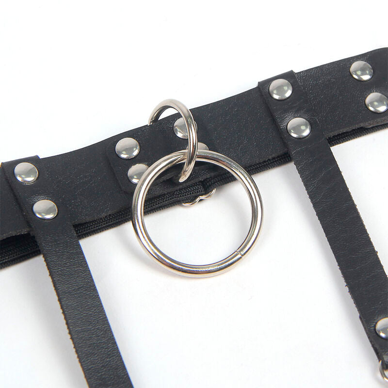 Adjustable Leather Punk Garter - Black