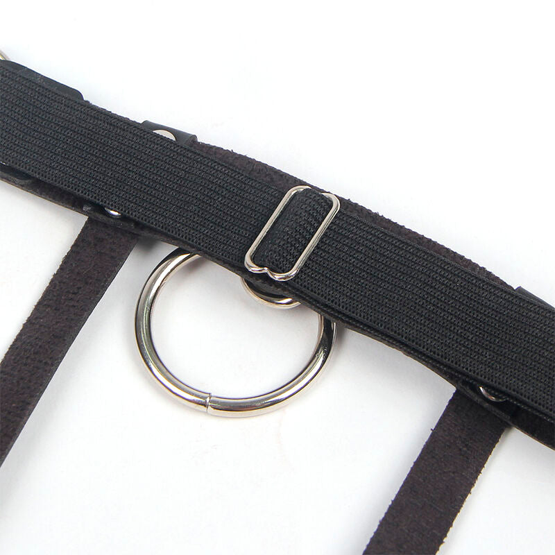 Adjustable Leather Punk Garter - Black