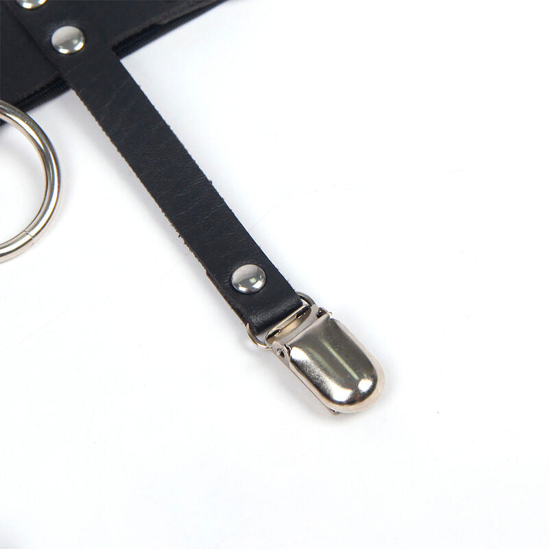 Adjustable Leather Punk Garter - Black