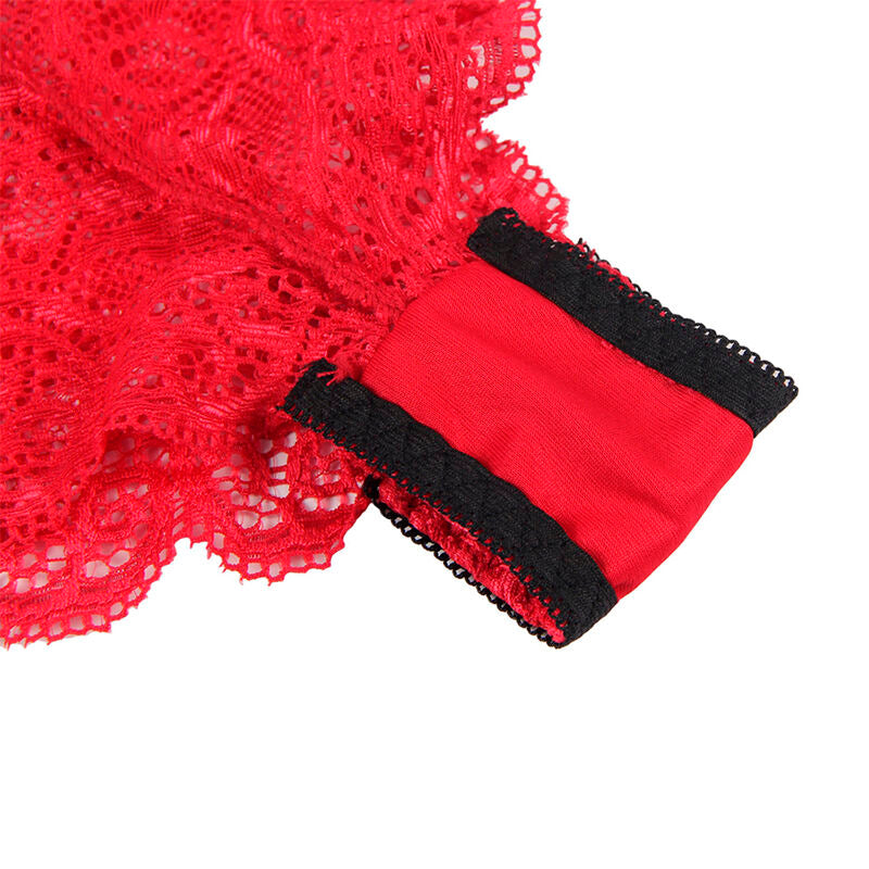 Seductive Red Silk & Lace Nightgown Set