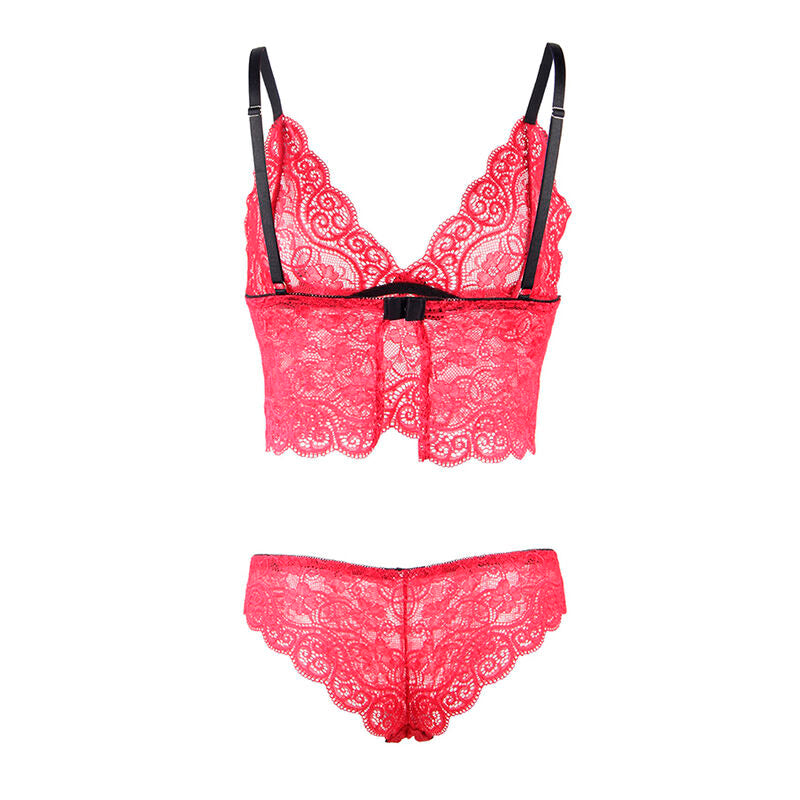 Seductive Red Silk & Lace Nightgown Set
