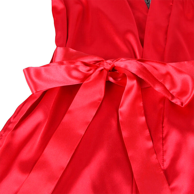 Conjunto de Camisola e Tanga com Costas Transparentes em Renda