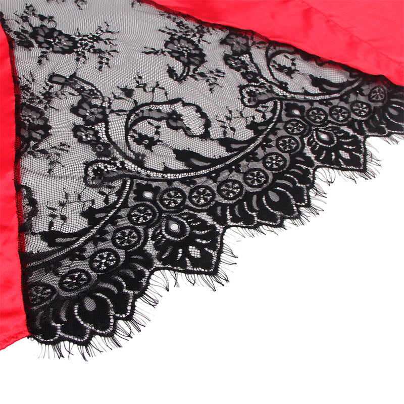 Conjunto de Camisola e Tanga com Costas Transparentes em Renda