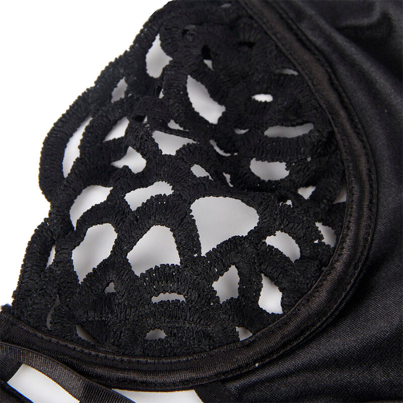 Seductive Black Lace Bodysuit S/M