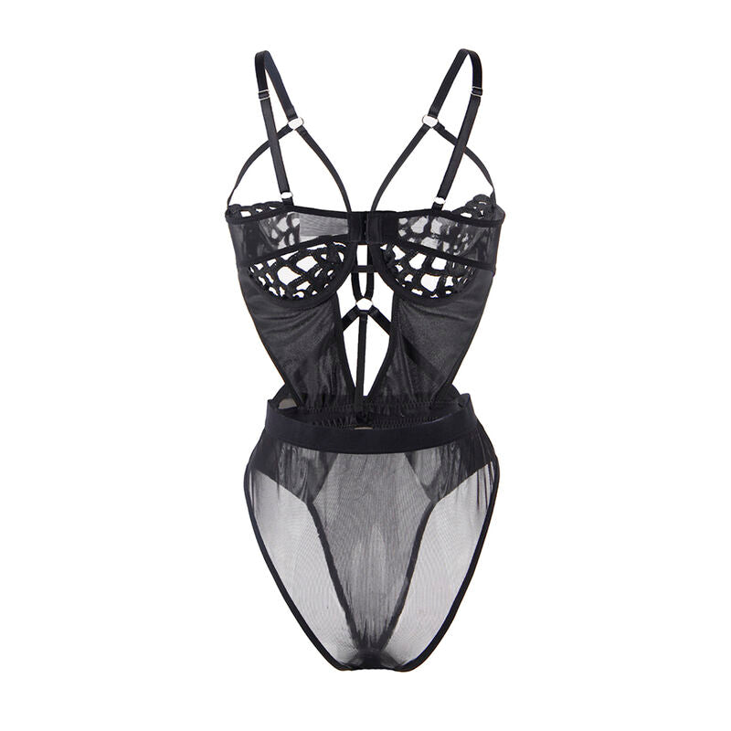 Seductive Black Lace Bodysuit S/M