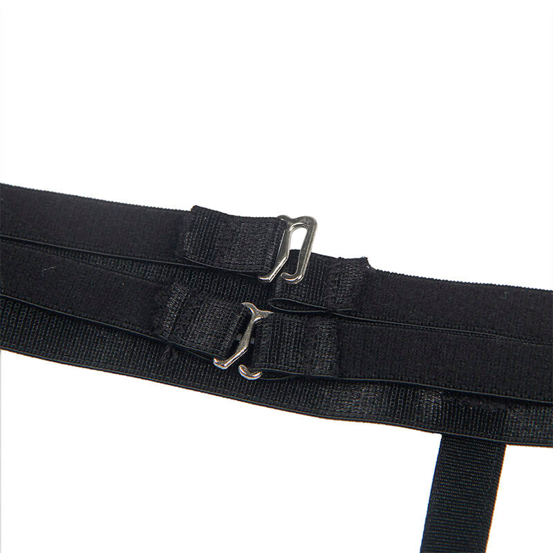 Elegant Black Garter Bodysuit L/XL