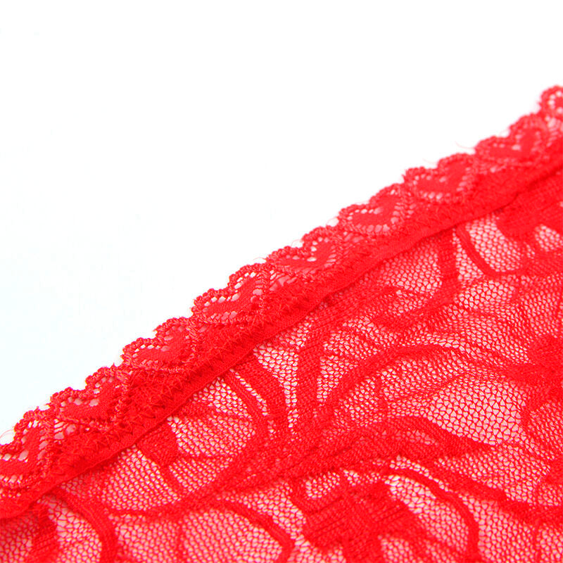 Lace Babydoll with Adjustable Straps - Red