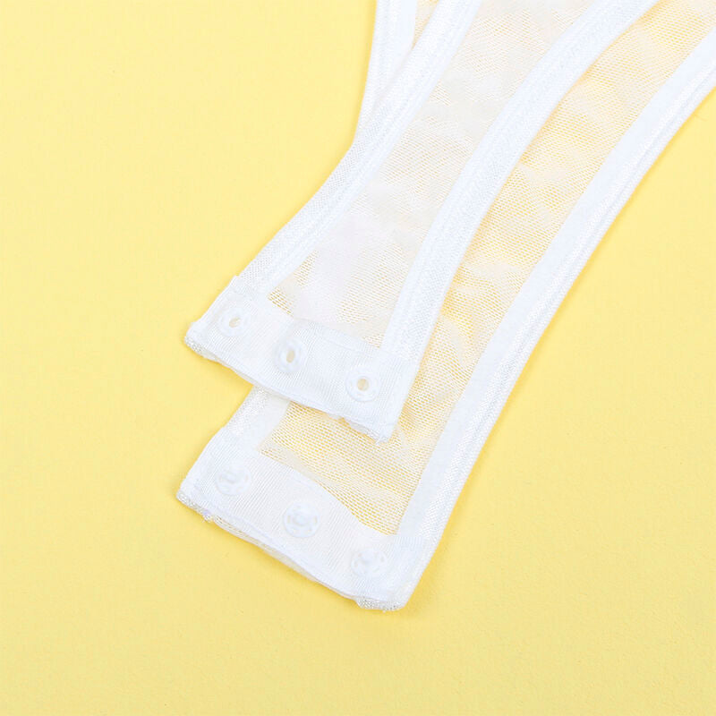 Conjunto Sensual de Corpete com Correntes e Liga - Branco S/M