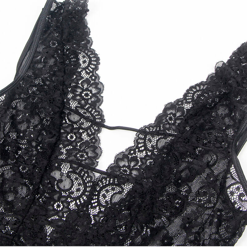 Sexy Black Lingerie Body With Garter Belt