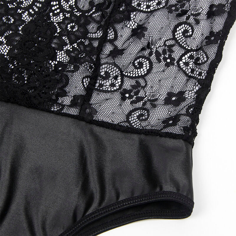 Sexy Black Lingerie Body With Garter Belt