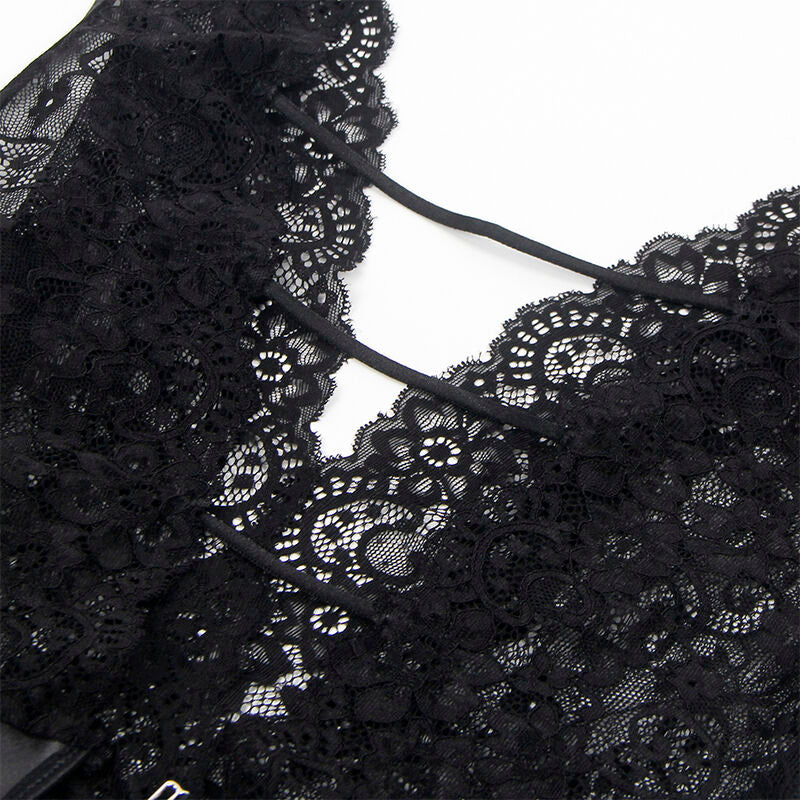 Black Lace Body with Garter Belt L/XL
