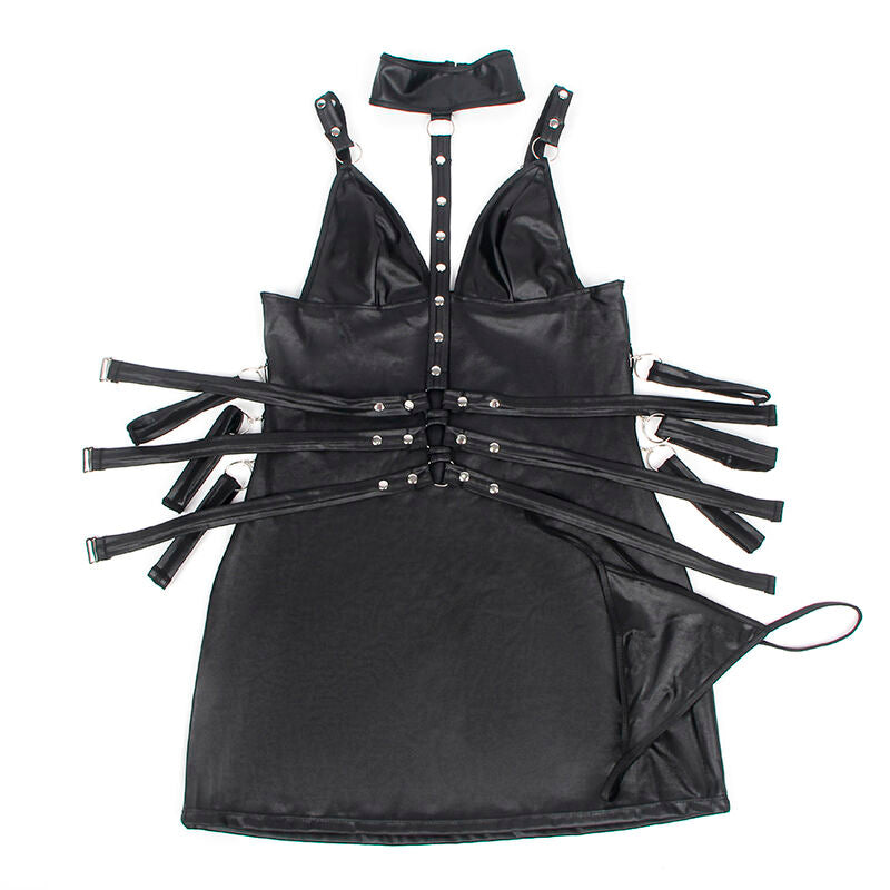Black Leather Bondage Dress S/M