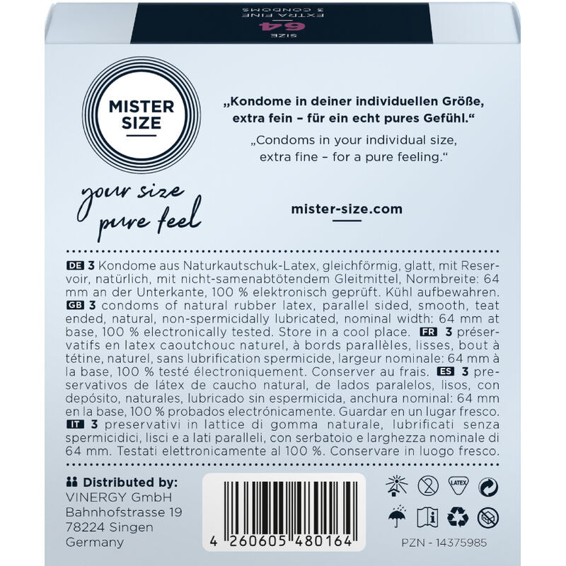 XXL Condoms 64mm - 3 Pack