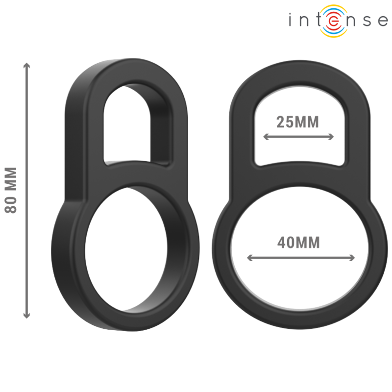 Bobby Double Silicone Penis Ring - Black