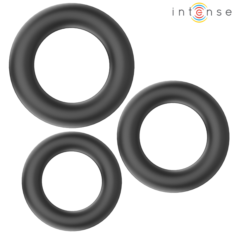 Hugh 3 Basic Silicone Penis Rings - Black