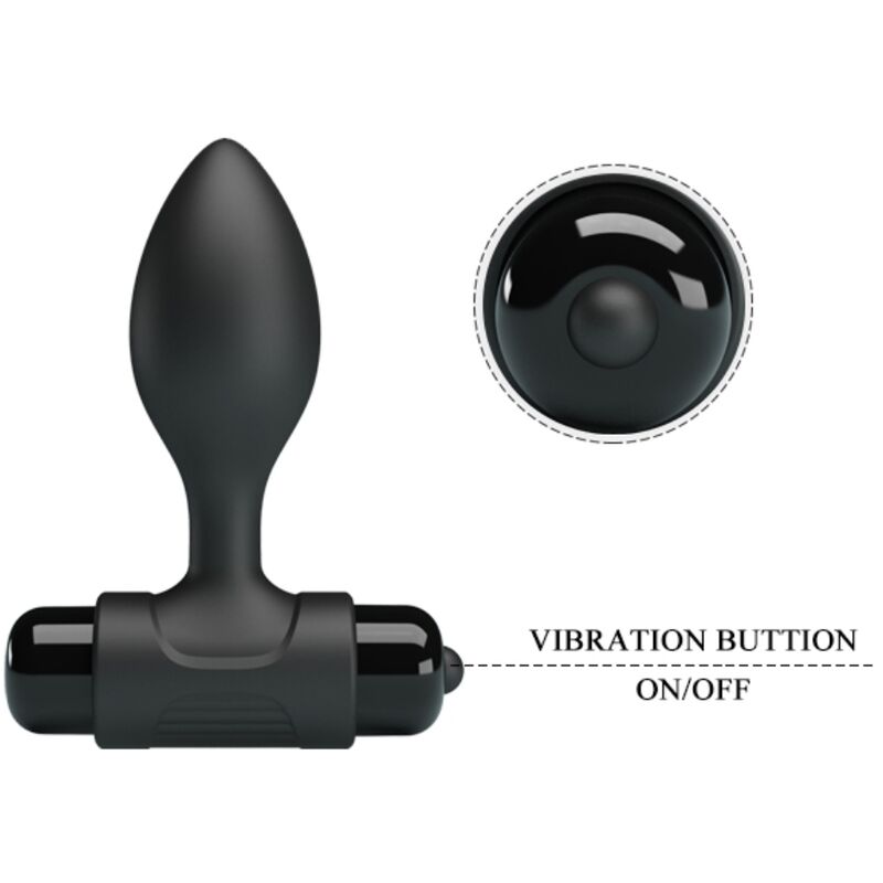Plug Anal Preto Vibra Butt com 10 Velocidades