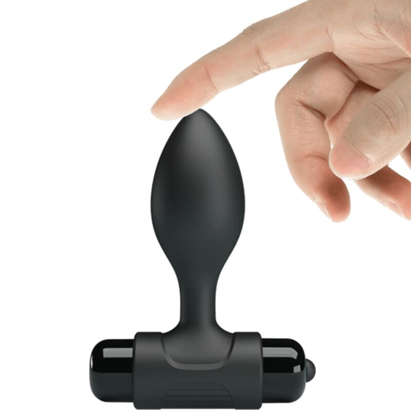 Plug Anal Preto Vibra Butt com 10 Velocidades