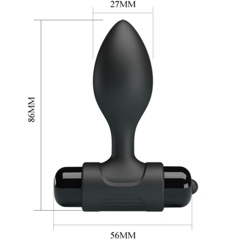 Plug Anal Preto Vibra Butt com 10 Velocidades