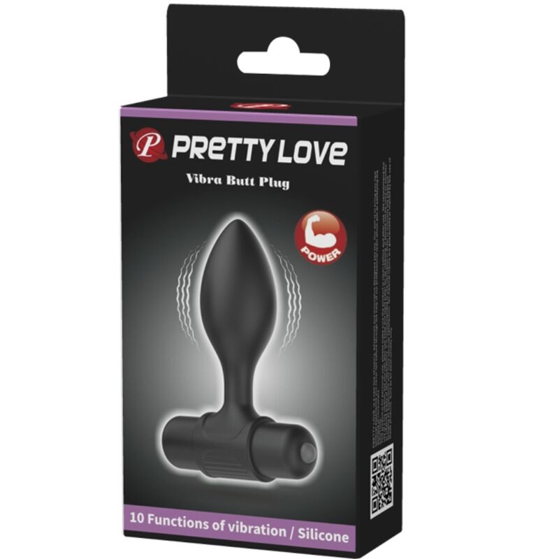Plug Anal Preto Vibra Butt com 10 Velocidades
