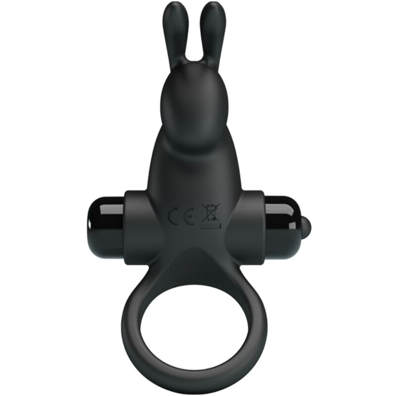Black Vibrating Ring with Rabbit Stimulator