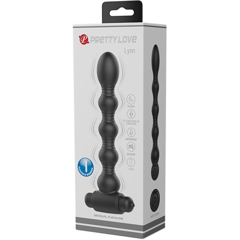 Lynn 10-Speed Silicone Anal Plug - Black