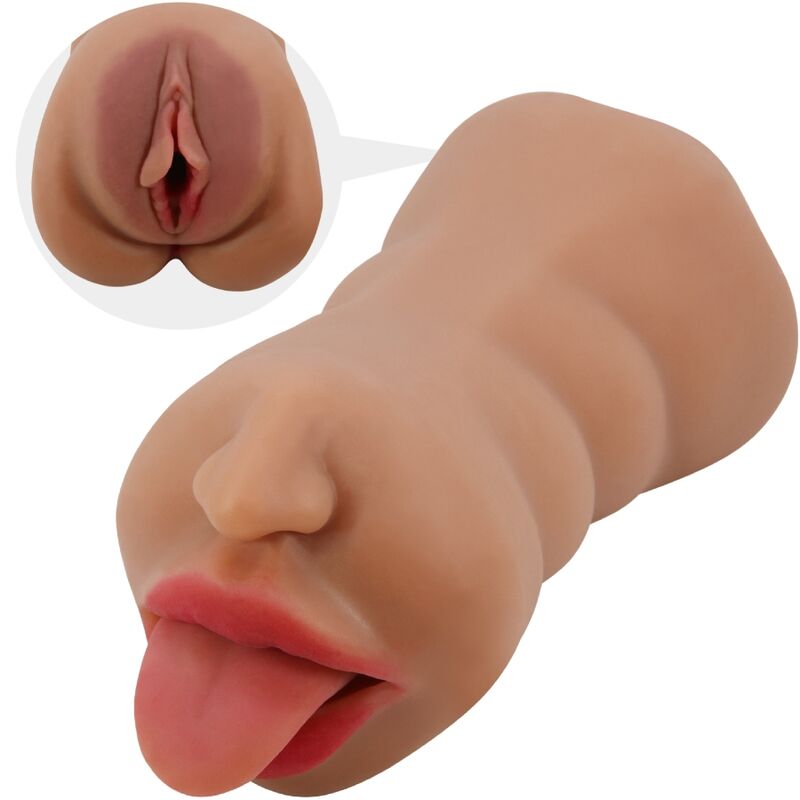 Masturbador com Dupla Entrada Boca e Vagina Sarah