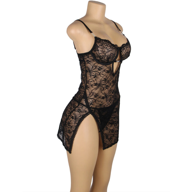 Black Lace Babydoll with Adjustable Straps