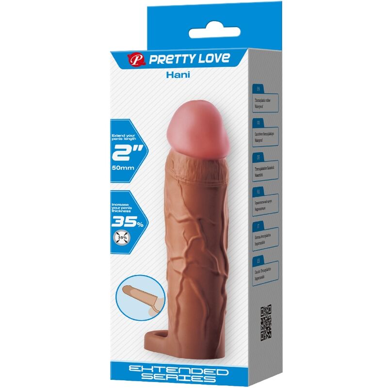 Hani 5cm Extension Penis Sleeve - Mulatto